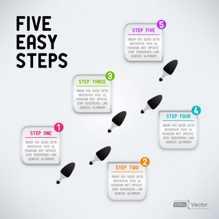 Five easy stepsのイラスト素材