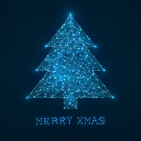 Abstract vector illustration of xmas treeのイラスト素材