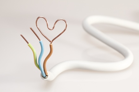 close up shot of a wire with heartの写真素材