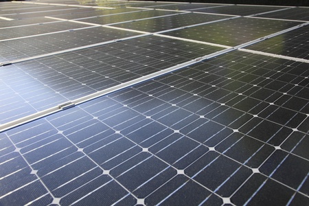 array of photovoltaic modules on a roof