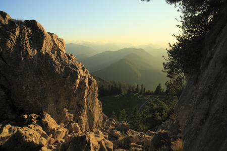 an evening scene in german karwendel mountains