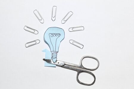 blue light bulb  icon symbolic for idea