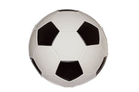 black and white soccer ball with white backgroundの写真素材