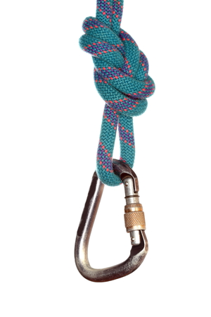 hanging hook with rope on white backgroundの写真素材