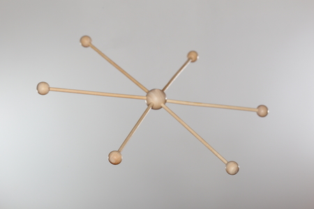 star on grey background, symbolic network connectionの写真素材