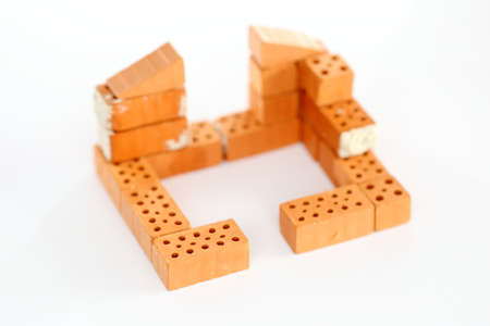 symbolic beginning of a red house wallの写真素材