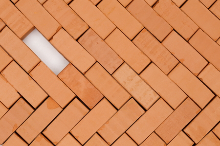 red brick pattern on ground with gap