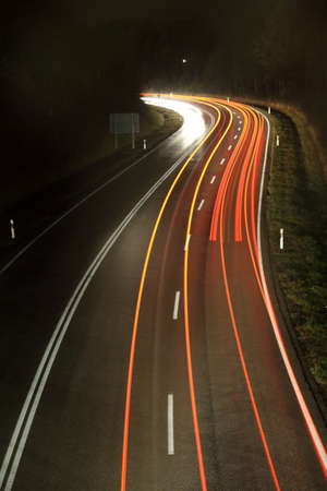 tracer on a road in the night
