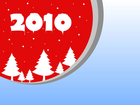 Christmas fur-tree 2010 redのイラスト素材