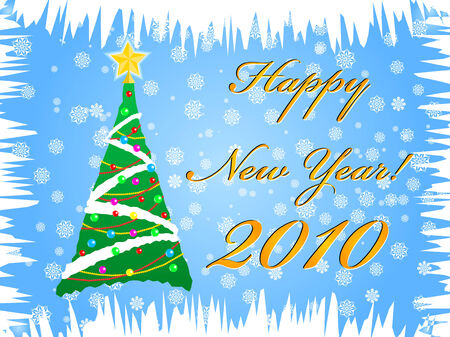 Happy New Year Christmas tree 2010 のイラスト素材