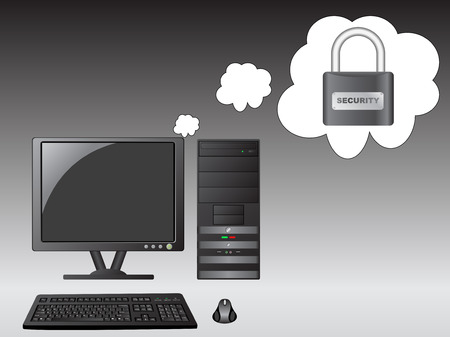 PC dreaming at securityのイラスト素材