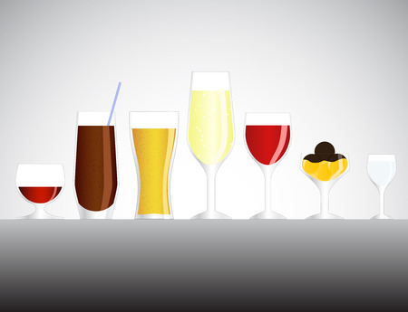 Alcoholic cocktailsのイラスト素材