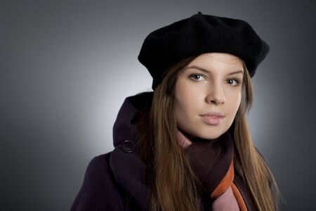 Beautiful woman with hatの写真素材