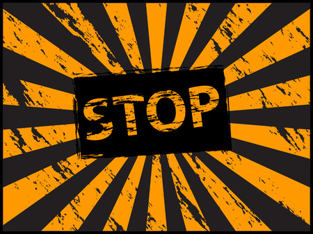 Vintage stop sign on a sunny backgroundのイラスト素材