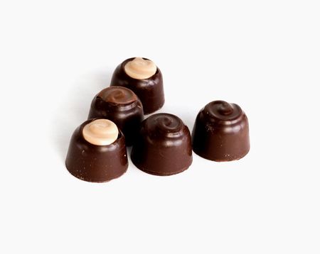 Group of dark chocolate sweetsの写真素材