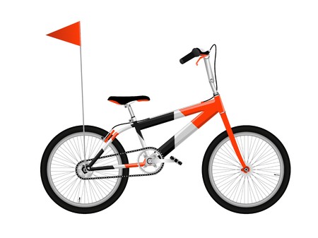 Red bicycle isolated on whiteのイラスト素材