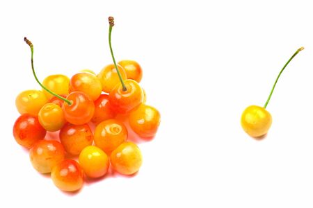 Freshly picked heap of cherriesの写真素材