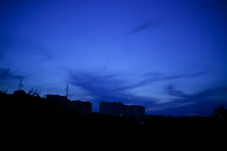 City houses in the nightの写真素材
