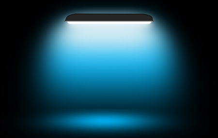 Blue light bulb background.の写真素材