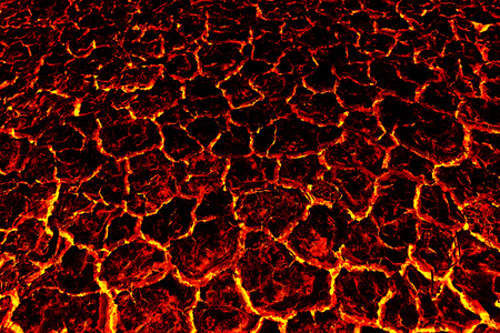 The heat of the earth.Lava fire background. Global warming.の写真素材