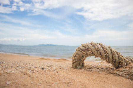 Anchor rope on the beach.の写真素材