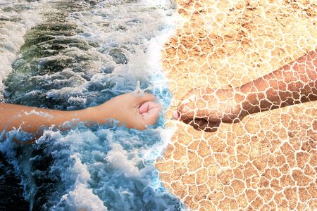 Fighting water and drought.の写真素材