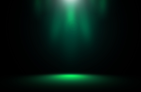 Green spotlight show stage background.の写真素材