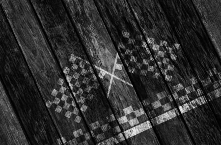 Finish line of racing road wood background.の写真素材