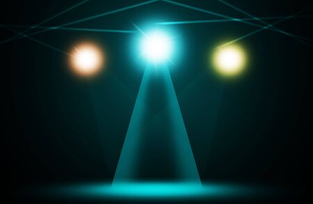 Stage show spotlight blue background, Stage design spotlight blue.の写真素材