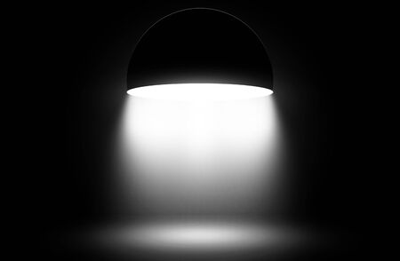 White spotlight lamp studio background.の写真素材