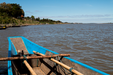 Take a boat across the river travel thailand.の写真素材