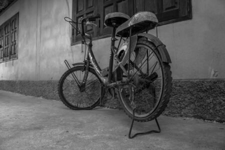 Vintage bicycle old background.の写真素材