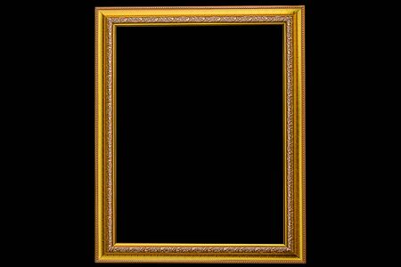 Picture frame isolated black background.の写真素材