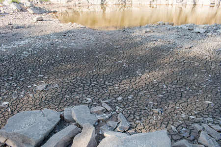 Drought crack ground close up background, crack soil area.の写真素材