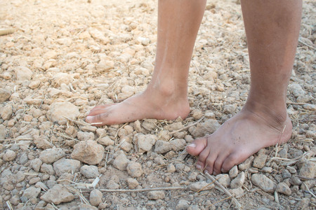 Soil drought on stand foot.の写真素材