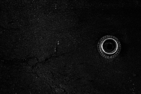 Old black leather texture background.の写真素材