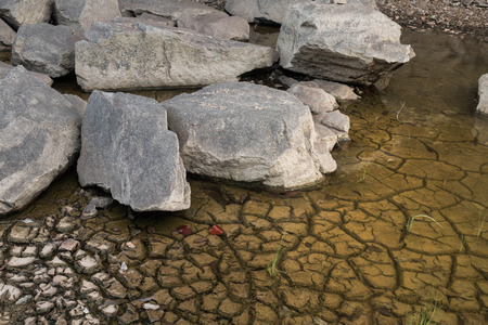 Ground waiting for water to get rid of grought, Drought concept.の写真素材