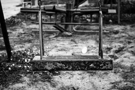 Swing playground close up.の写真素材