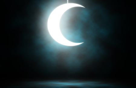 Show spotlight moon on stage background.の写真素材
