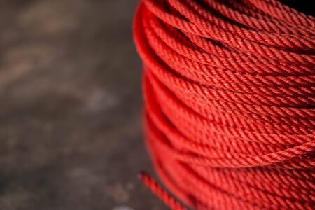 Red rope close up.の写真素材
