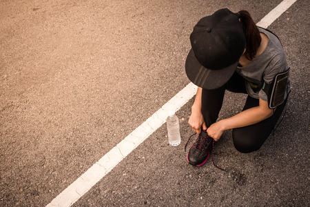 Women jogging for health, Concept health love.の写真素材