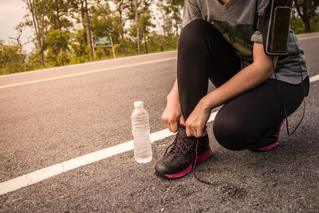 Women jogging for health, Concept health love.の写真素材