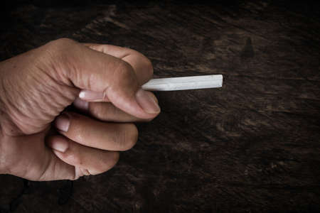 Man prohibit not to smoke, Concept stop smoking.の写真素材