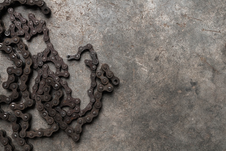 Chain on the cement floor old.
