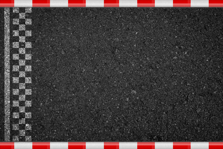Finish line racing road asphalt background top view.の写真素材