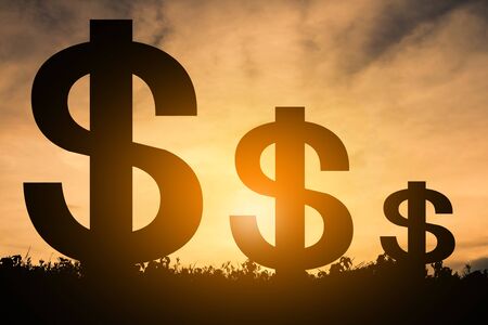 Silhouette coin logo on nature.の写真素材