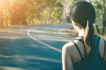 Young women is jogging for health.の写真素材