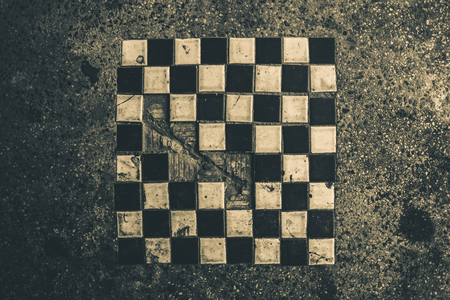 Checkers table old vintage background.の写真素材
