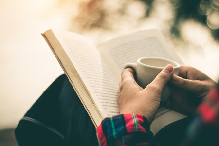 Women read books in quiet nature, concept read a books.の写真素材