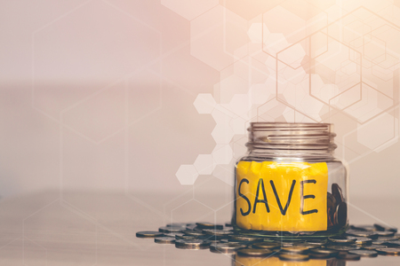 Saving money for future use, sustainability concept.の写真素材